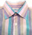 Vintage 'of the Cloth'- Italy Blue Stripe Linen/Cotton Fashion Shirt- size XL