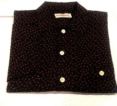 New- Windsor Lake Black Silk/Cotton Geometric Fashion Shirt- size L