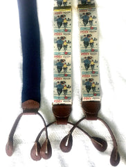 Vintage 'The Daily Post' Novelty Silk Suspenders