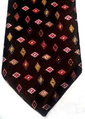 New- Robert Talbott Chelsea Collection-Brown Geometric Woven Silk Tie