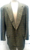 Samuelsohn 'Tailor's Choice'- Brown/Blue Plaid Cashmere/Silk Sport Coat- size 46L