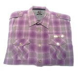 New- CAVI Purple/Gray Plaid 'Urban Style' Fashion Shirt- size XL