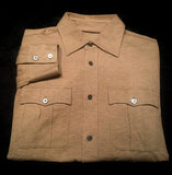 New- Banana Republic Heritage- Khaki Tan 100% Cotton Knit Fashion Shirt- szie M