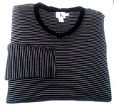 New- Calvin Klein Jeans-Blue/White Stripe LS Cotton Knit Shirt- size L