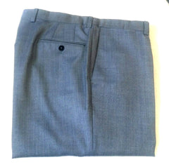Riviera 'Armando'-Blue Twill 100% Wool Plain Front Dress Trousers- size 36x33
