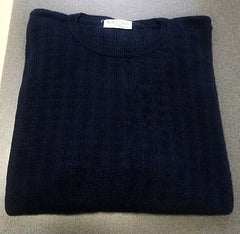 New- Tricots St.Raphael- Blue Cotton Blend Cable Knit Sweater- size XL
