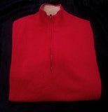 New- T Harris of London- Red 1/4 Zip Ribbed Cotton Knit Pullover- size XL