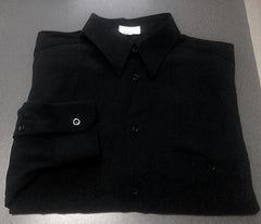 Zanella- Black Twill Microfiber BU Fashion Shirt- size L