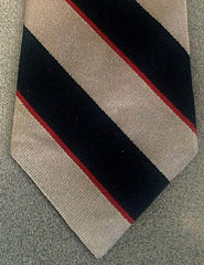 Vintage Savile Row-Navy/Gray/Red Stripe Silk Tie