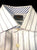 Thomas Dean- White/Brown/Blue Herringbone Pinstripe Cotton Dress Shirt- size XL-TG