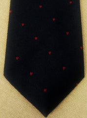 Vintage 'Custom Designed'- Navy/Red Valentine's Hearts Tie