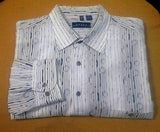 Haupt of Germany-Ivory/Tan Retro Stripe Fashion Shirt- size XXL