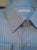 New- Ermenegildo Zegna- Blue Stripe 100% Cotton Dress Shirt- size XXL