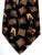Vintage Salvatore Ferragamo- Black 'Crested Shield Flags' Novelty Silk Tie
