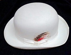 Vintage Capas Design- White 100% Wool Derby Hat- size Small