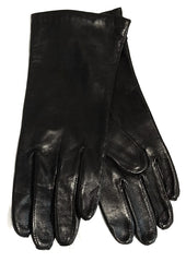 New- Women's Weikert of Germany-Black 100% Leather Fashion Gloves- size 7.5