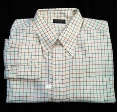 New- Jones of London-Tattersall Cotton/Wool BD Fashion Shirt- size L (slim-fit)