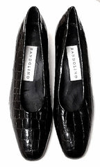 Women's Bandilino of Spain- Black Lizard Print Leather Dress Shoes- size 9N