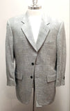 Samuelsohn-Black/White Silk/Wool Glen Plaid Sport Coat- size 40R
