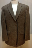 New- Lauren-Ralph Lauren Brown Mini-Check 100% Wool Sport Coat- Size 43R