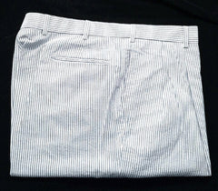 New- Jos.A.Bank- Blue/White Cotton Seersucker Pleated Trousers- size 38x31