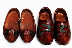 Vintage 2 Pair- 'Hand-Carved' Dutch Shoes