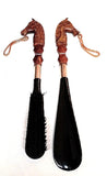 Vintage 'Horse-Head' Shoe-Horn and Brush Set