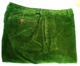 Vintage Nautica 'Clipper'-Green Corduroy Plain Front Casual Trousers- size 36x30