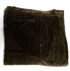 Ermenegildo Zegna-Olive Brushed Cotton Casual Trousers- size (50) 34x30