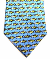 Park Ave by Mayers- Blue 'Fish' Novelty Silk Tie