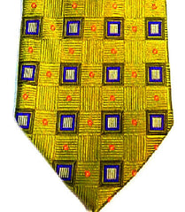 Private Stock- Green Geometric 100% Woven Silk Tie