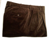 Riviera Sport- Brown Microfiber Corduroy Pleated Casual Trousers- size 36x30