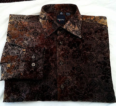 Haupt of Gerrmany- Brown Floral Woven Fashion Shirt- size M (15.5)