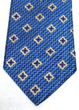 XMI Platinum-Blue 100% Woven Silk Geometric Tie
