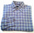 Scott Barber-Blue/Purple/Orange/Tan-100% Cotton Twill,BU Fashion Shirt- size L