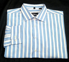 Haupt of Germany 'Evolution'- Blue/White Stripe Cotton Casual /Dress Shirt- size (17.5) XL