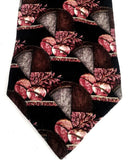 Vintage- Ermenegildo Zegna-Black,100% Silk,Abstract Print Tie