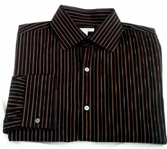 New- Banana Republic Brown Stripe,100% Cotton,Fashion Shirt- size L (16-16.5)