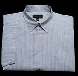 Ermenegildo Zegna- Blue/Tan Stripe,SS/BU Casual/Dress Shirt- size L