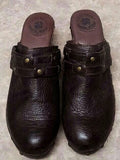 Women's Lucky Brand-Brown,100% Full Grain Leather Clogs- size 9M