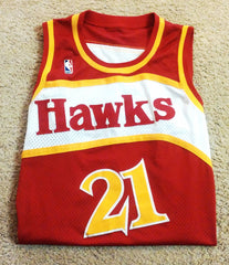 Vintage NBA Atlanta Hawks- #21 'Dominique Wilkins'- Retro Game Jersey- size (56) 3XL