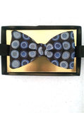 New- 'Dion' Blue & White Bow Tie