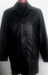 Wilsons Leather- Black 100% Leather Car Coat- Size M