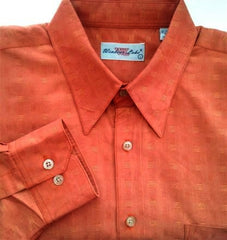 Windsor Lake Orange Geometric Woven Fashion Shirt- Size L