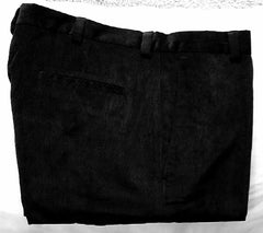 Kenneth Cole Reaction-Black Microfiber Corduroy Casual Trousers- size 36x30